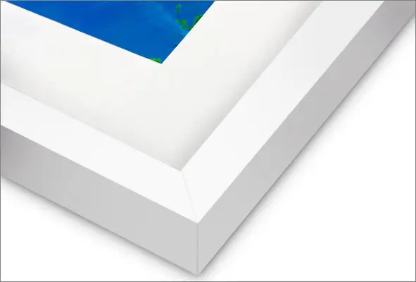 White Frame with Beveled Mat